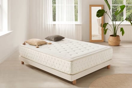 Moonia Premium Kasjmier Matras - Visco-elastisch - Wit - Dikte 27 cm - Ergonomisch en Antibacterieel - Duo-Systeem H2-H3