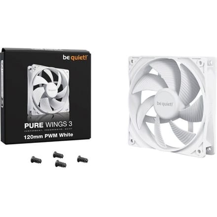 BeQuiet PURE WINGS 3 White 120mm PWM PC-ventilator Wit (b x h x d) 120 x 25 x 120 mm