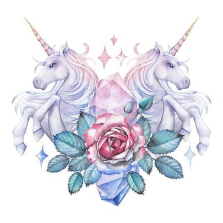 Peinture diamant 5d ronde complète, broderie licorne, cadeau 30x30CM white