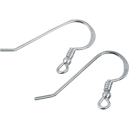 Oorhaken met veer, 925 sterling zilverZilver