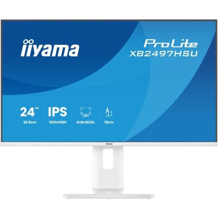 iyama ProLite XB2497HSU-W1 - 24 inch - Full HD - IPS - USB-Hub (4x) - verstelbaar - Wit