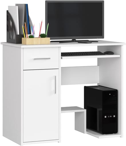 Bureau JAY met 1 Lade / Computerbureau / Computer Tafel / Bureautafel / Wit / 90 x 74 x 50 cm