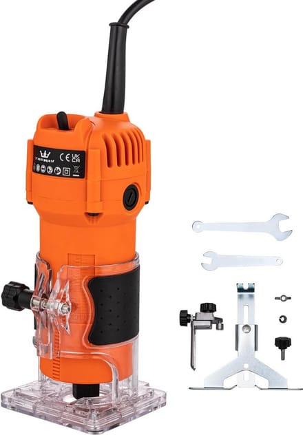 Elektrische Houtfrees - Bovenfrees Trimfrees - Houtbewerking Versieren - Compact Lichtgewicht - 500 W - Grijs