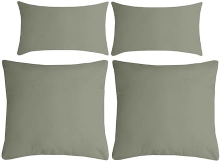 Stof Textile sierkussen Nelson - set 4x - groen - 2 formaten - bank kussens - polyester