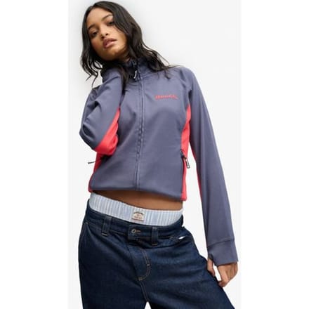 Superdry Bench Trainingsjack met Hoge Kraag en Contrast Blauw Grootte: XL