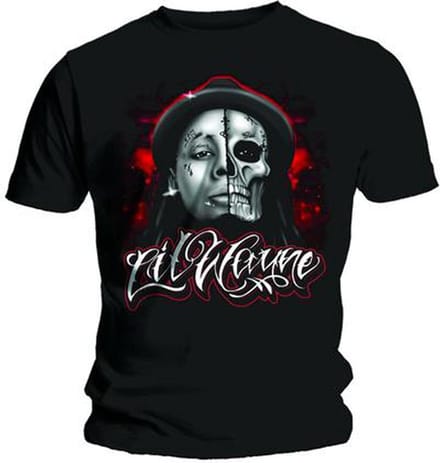 Lil Wayne - Skull Sketch Heren T-shirt - S - Zwart