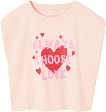 Vertbaudet T-shirt voor meisjes, cropped, korte mouwen met schoudervulling