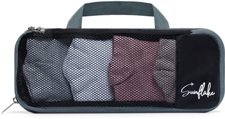 Packing Cube met Compressierits - Losse Compressie Cube - XS tas - Mesh Zwart | Sunflake