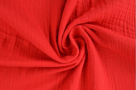 Mousseline stof - 1 meter - Per meter - Rood - 135cm breed