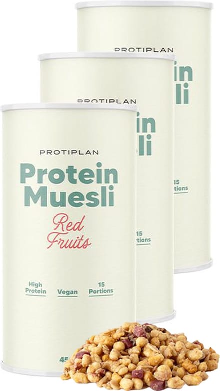 Protiplan - Protein Muesli Rode Bessen - 3 stuks - 3 x 450 g - Eiwitrijk