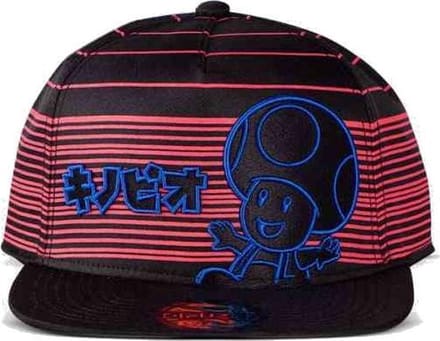 Nintendo Super Mario Snapback pet Toad Zwart