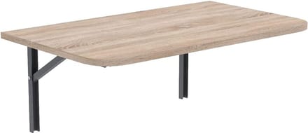 Opklapbare Wandtafel - Inklapbaar Bureau - Ruimtebesparend Werken - Afgeronde Hoeken - 80x50cm - Sonoma
