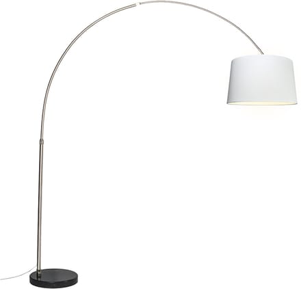 QAZQA Booglamp XXL - Staande booglamp - 1 lichts - H 2470 mm - Staal