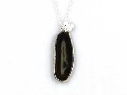 Jasseron ketting met donkere agaat