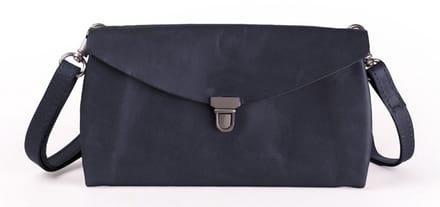 HAROLD'S Leren Schoudertas Koppeling Fold Handbag Clutch Dark Blue Donkerblauw