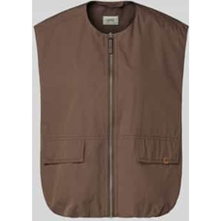 Bodywarmer met ronde hals en klepzakken