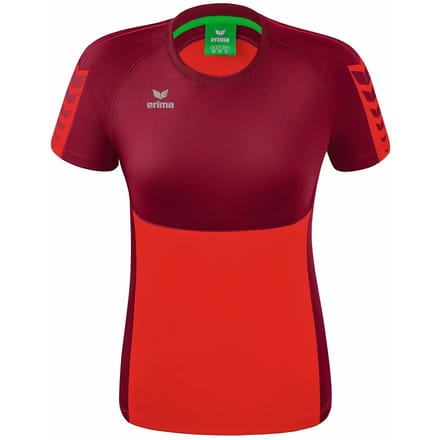 Erima Six Wings T-Shirt Dames - Bordeaux / Rood | Maat: 38