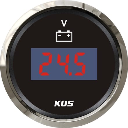 Digitale Voltmeter - Spanningsmeter - Voertuig Controle - Waterdicht IP67 - 52mm - Zwart