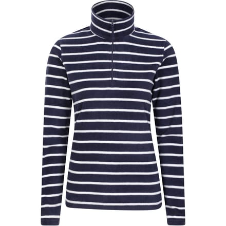 Mountain Warehouse Dames/Dames Camber Gestreepte Half Zip Fleece Top (Marine)