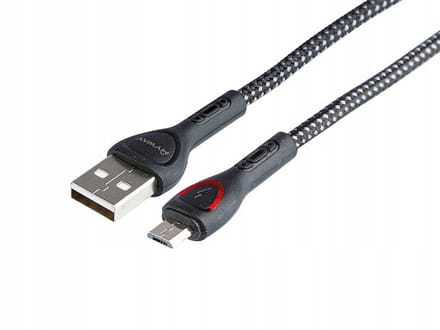 MYWAY Microvezel Laadkabel met LED Indicator, 2m, Grijs
