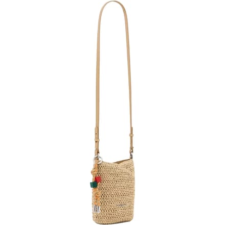 Desigual schoudertas Half Logo Raffia Bag Natural beige