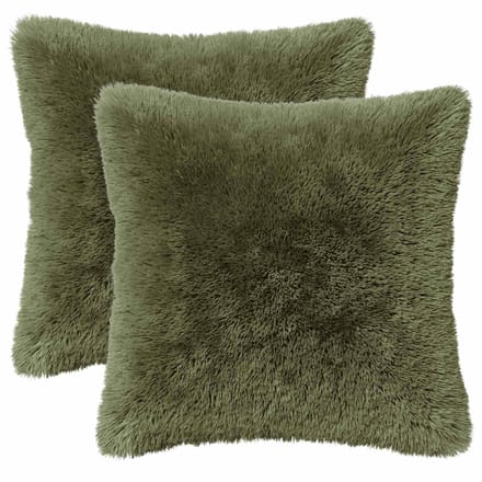 vidaXL - Kussensloop - 2 - pcs - HEERLEN - Groen - 30 - x - 30 - cm - PV - Fleece