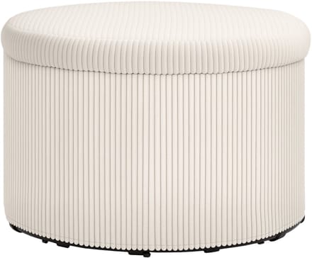 HOMCOM-Ottomane-Polyester, Mehrschichtplatte-60L x 60B x 41H cm-Beige