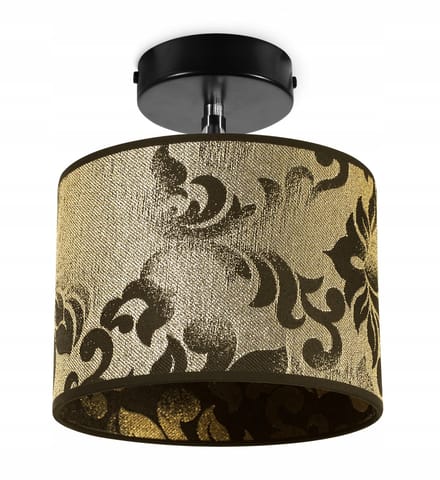 Light-Home WERONA – Hanglamp/Wandlamp – Stoffen Kap 20 cm – Goud/Zwart – Modern