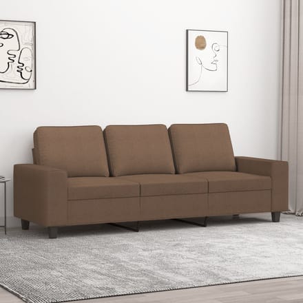 Vidaxl Bank 3-persoons, Bruin, 180 Cm, Bekleed met Stof