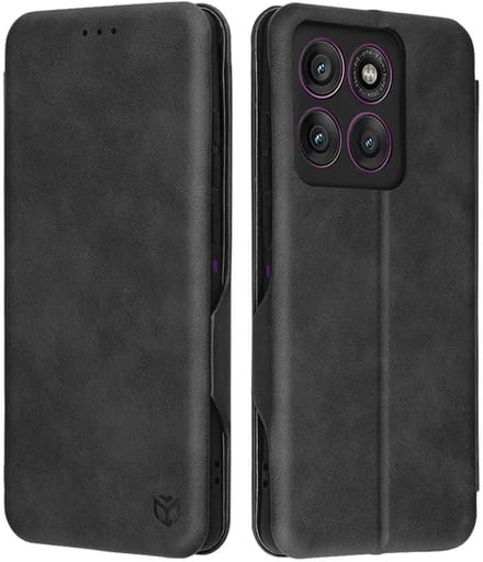 Hoesje geschikt voor Motorola Edge 60 Pro - Techsuit Safe+ Book Wallet Case - Zwart