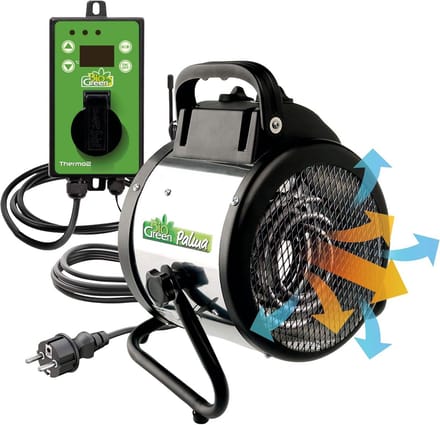 Elektrische Ventilatorverwarming 2000 Watt met Digitale Thermostaat voor Broeikassen