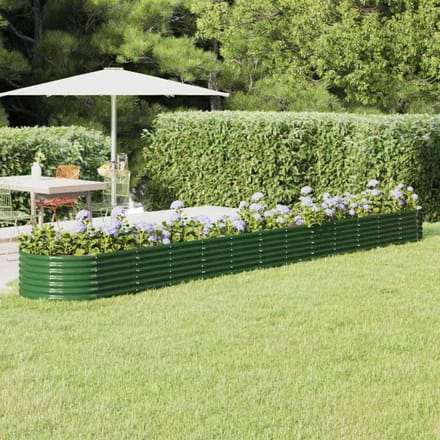 vidaXL - Plantenbak - 512x80x36 - cm - gegalvaniseerd - staal - groen