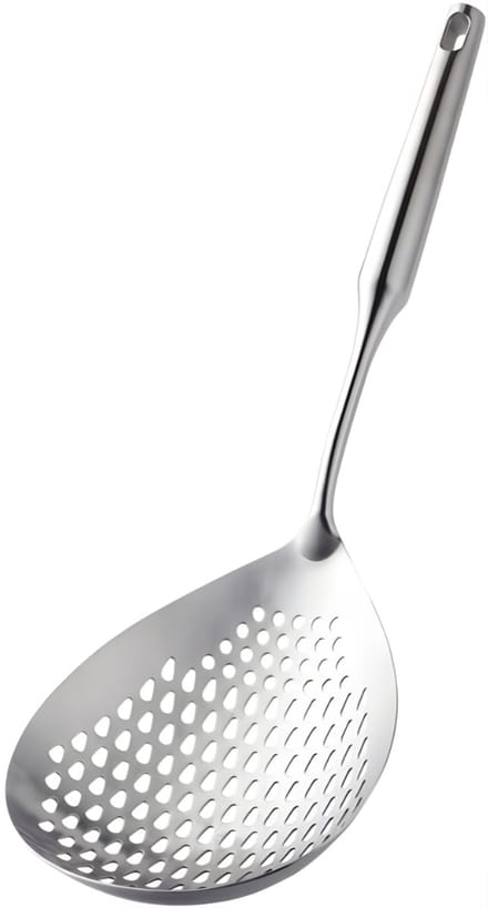 Quvo® Spatel - Zeef - Schuimspaan - Zilver - 15cm x 2cm x 38cm