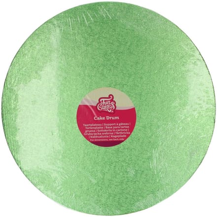 FunCakes Cake Drum Rond - Licht Groen - Ø35,5 cm / 12 mm - Taartonderlegger - Taartkarton