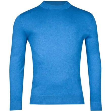 Baileys Trui Pima Cotton Uni Color Turtleneck Single Knit Bright Blue / male