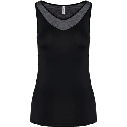 PROACT® Tweekleurige padeltop voor dames PA4031 - Black / Marl Dark Grey - M