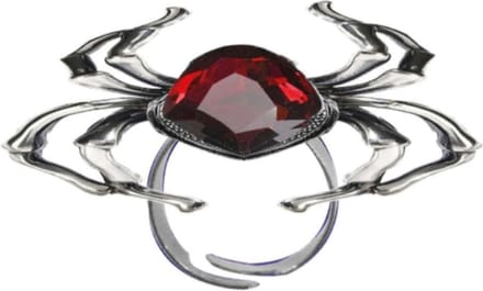 Fiestas Guirca - Ring spin met rode steen - Halloween - Halloween accessoires - Halloween verkleden