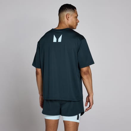 MP Heren Hybrid Oversized Mesh T-Shirt - Faded Blue - M