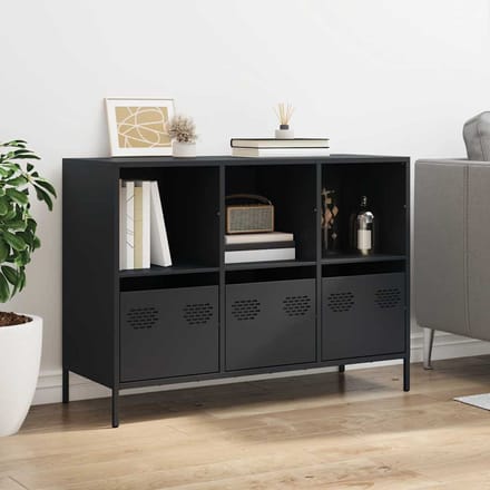 vidaXL - Dressoir - 101,5x39x73,5 - cm - koudgewalst - staal - zwart