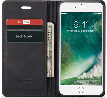 Hoesje geschikt voor iPhone SE 2022 / SE 2020 / 8 / 7 - Book Case Slimline Zwart