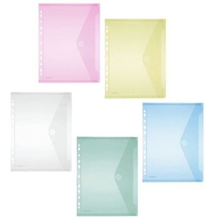 Enveloptas Foldersys A4 PP transp 11-gaats ass.kleur 10 st