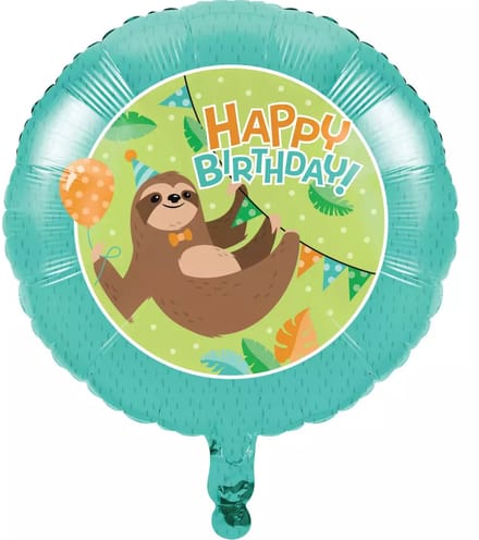 Folieballon happy birhday Luiaard 45cm - Feestjecreatief