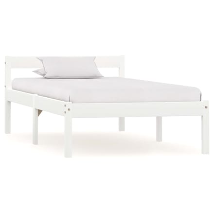 vidaXL - Bedframe - massief - grenenhout - wit - 90x200 - cm