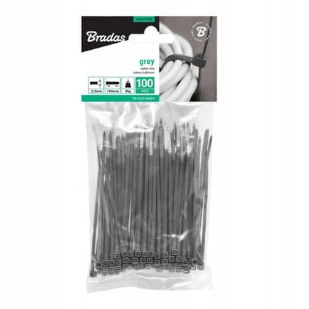 Bradas TS1125150GY - Kabelbinders - 2,5mm - 150mm - 100st