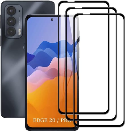 Volledige dekking Screenprotector Glas - Tempered Glass Screen Protector Geschikt voor: Motorola Edge 20  - 3x