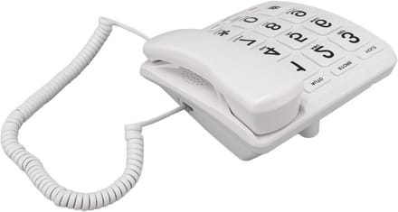Vaste Telefoon - Seniorentelefoon Thuis - Gemakkelijk Bellen - Grote Knoppen - 21 x 20 x 7 cm - Wit