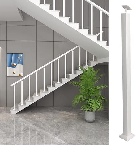 Trap Baluster - Railing Spindel - Trappen Beveiligen - Verstelbare Hoek - 75 cm - Wit