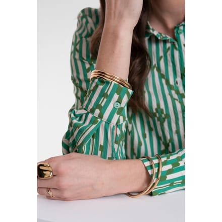 Geisha Blouse Ecru/green Taglia: S | Maglie a manica lunga Outlet | Donna | Marrone