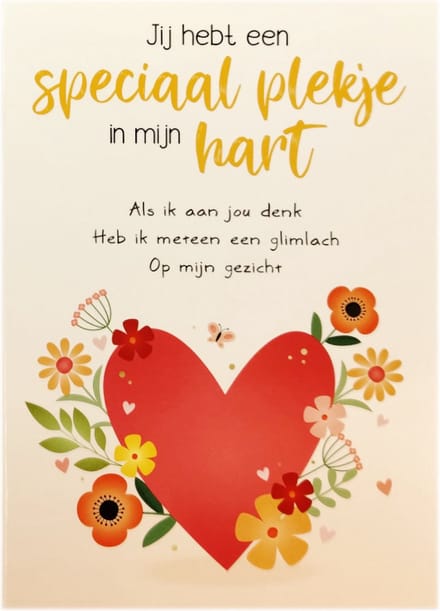 Kaart - Jij hebt een speciaal plekje in mijn hart - Intense - TE017-B