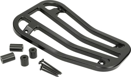Bagagedrager treeplank CNC aluminium Vespa Primavera, Sprint zwart